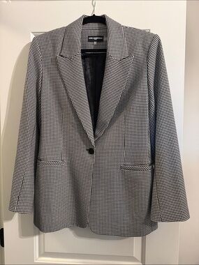 Karl Lagerfeld Black & White Houndstooth Jacket
